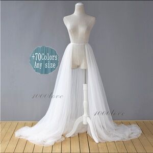 Wedding Dress Tulle Overskirt - Detachable